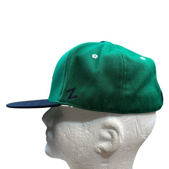 NOTRE DAME Fighting Irish Big Stich Logo Green/Navy NCAA Baseball Cap SZ 7 1/2 - Picture 2 of 8